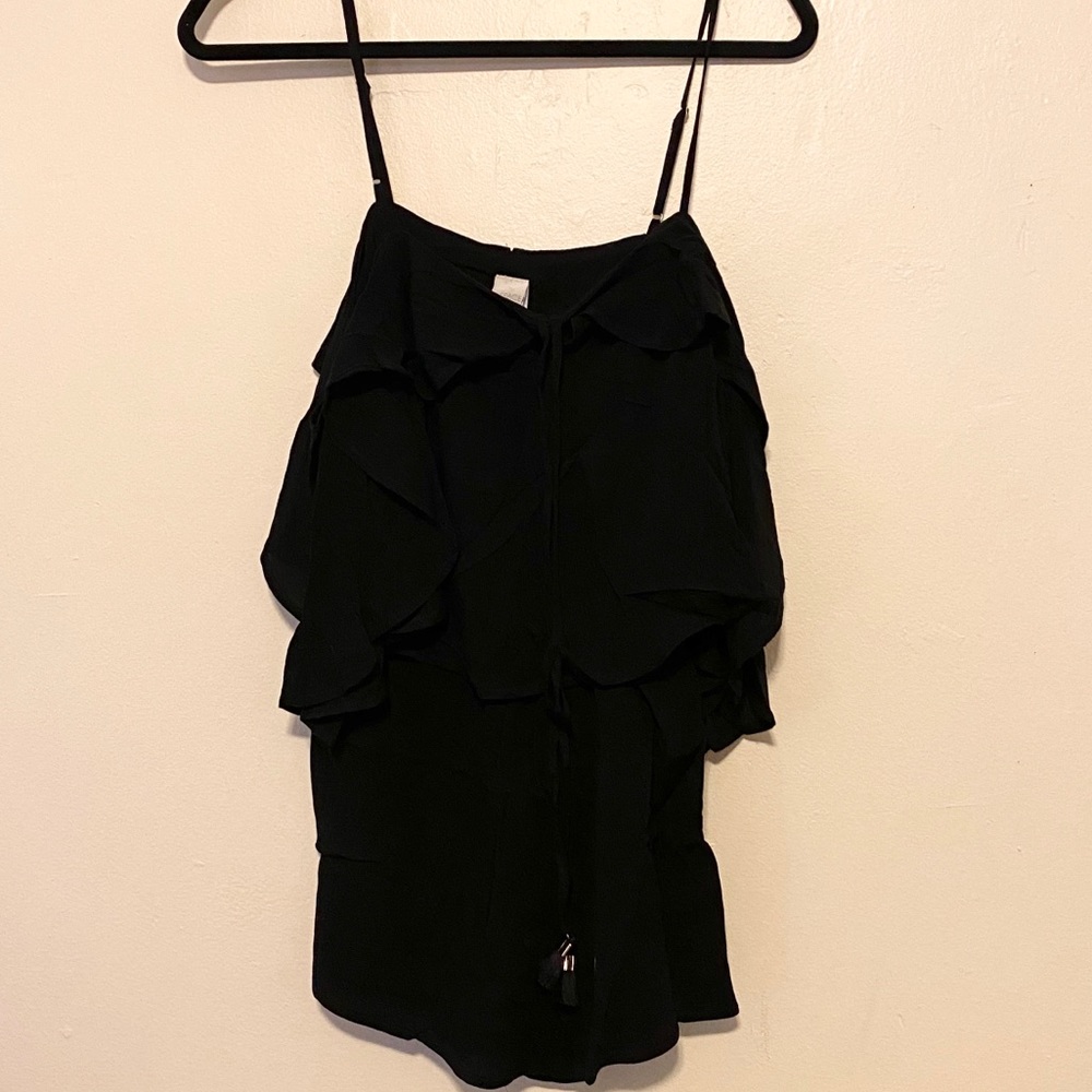 L*space black RUFFLE TRIM WOVEN ROMPER - Picture 6 of 9